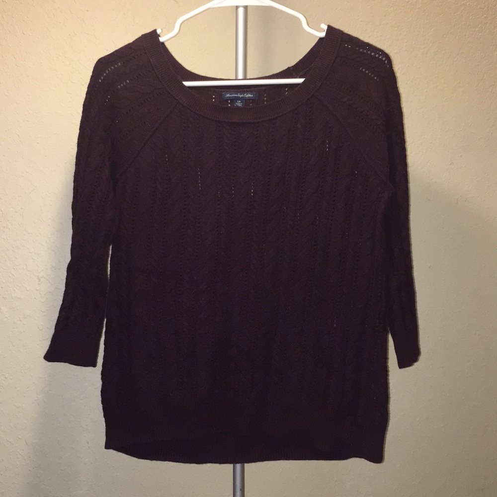 Burgundy knit sweater from American eagle